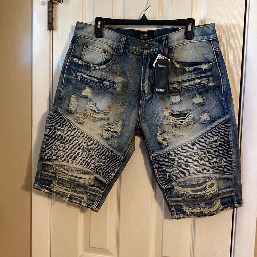 Decibel men’s distressed denim shorts sz: waist 36